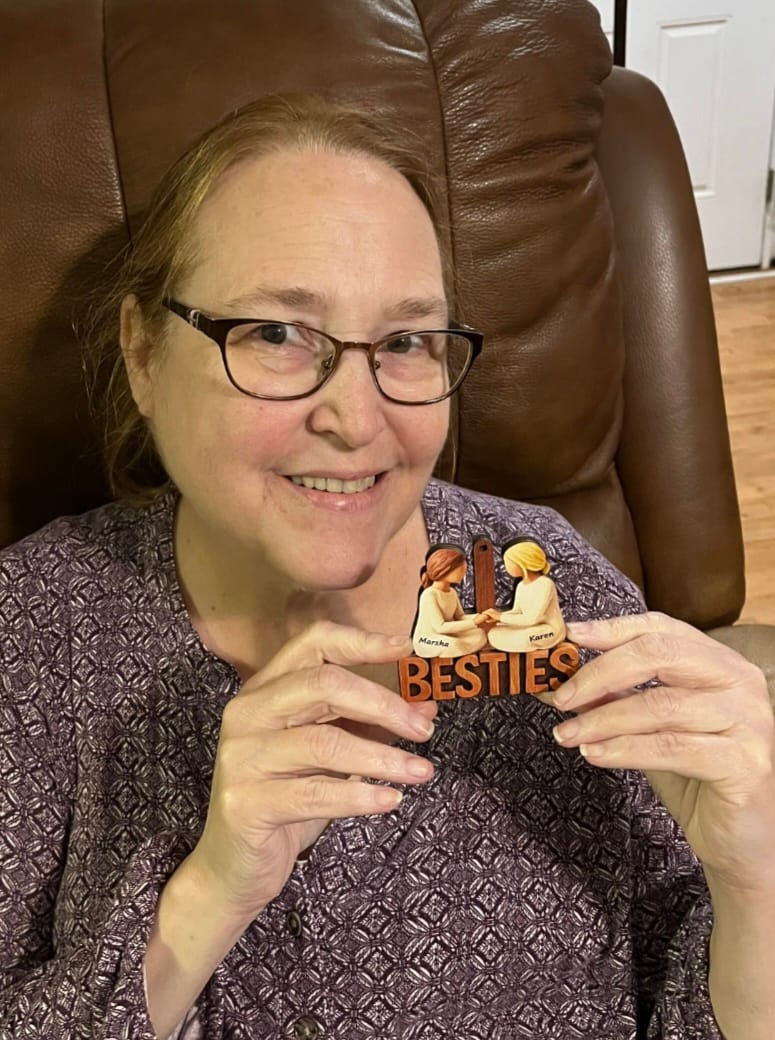 Customer photo review of Besties Forever Together - Personalized Wooden Ornament - Gift For Best Friends