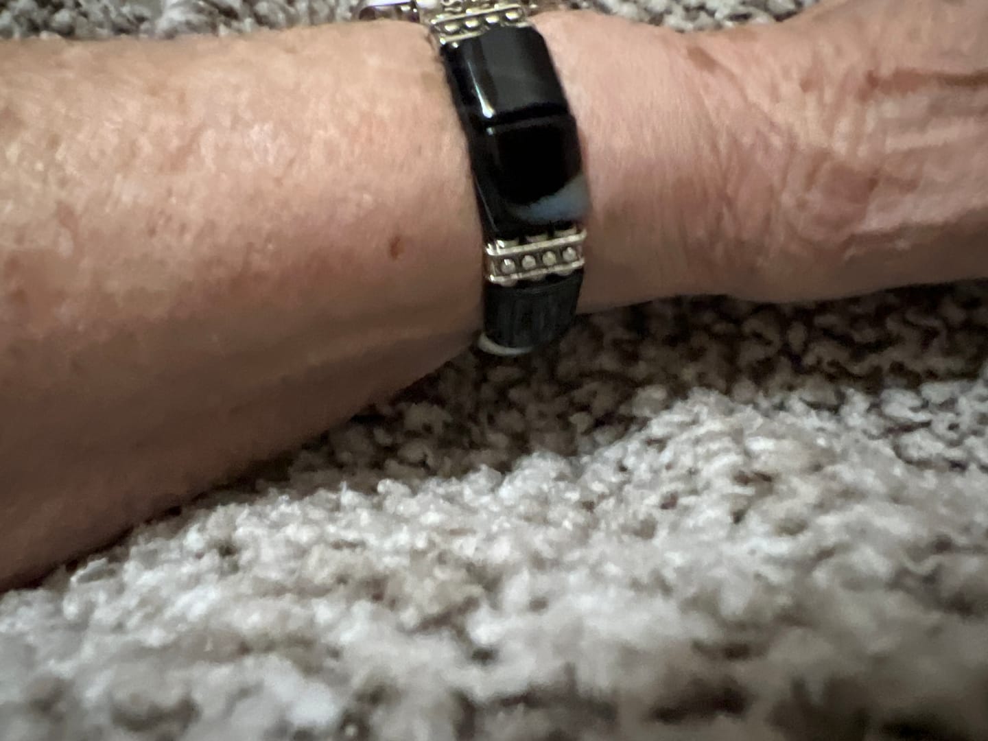 Customer photo review of Bohemian Noir Stretch Apple Watch Strap