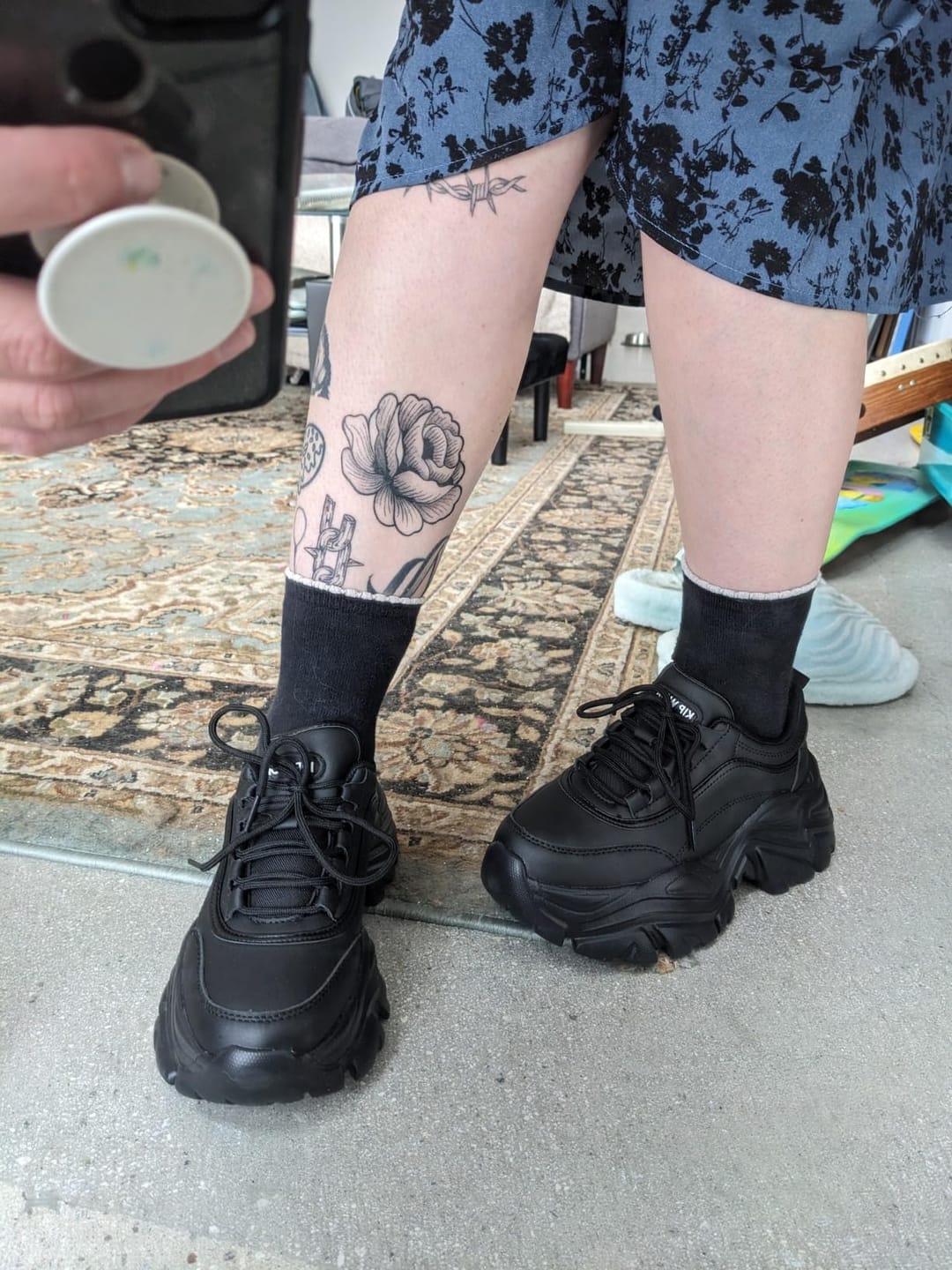 Customer photo review of Lucky Step Women's White Chunky Platform Sneakers - 3.15" Memory Foam Comfort Dad Shoes