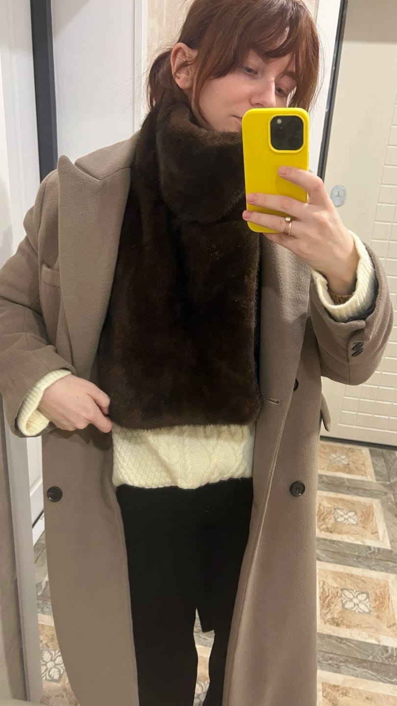 Customer photo review of Ivonne Faux Fur Turtleneck Vest