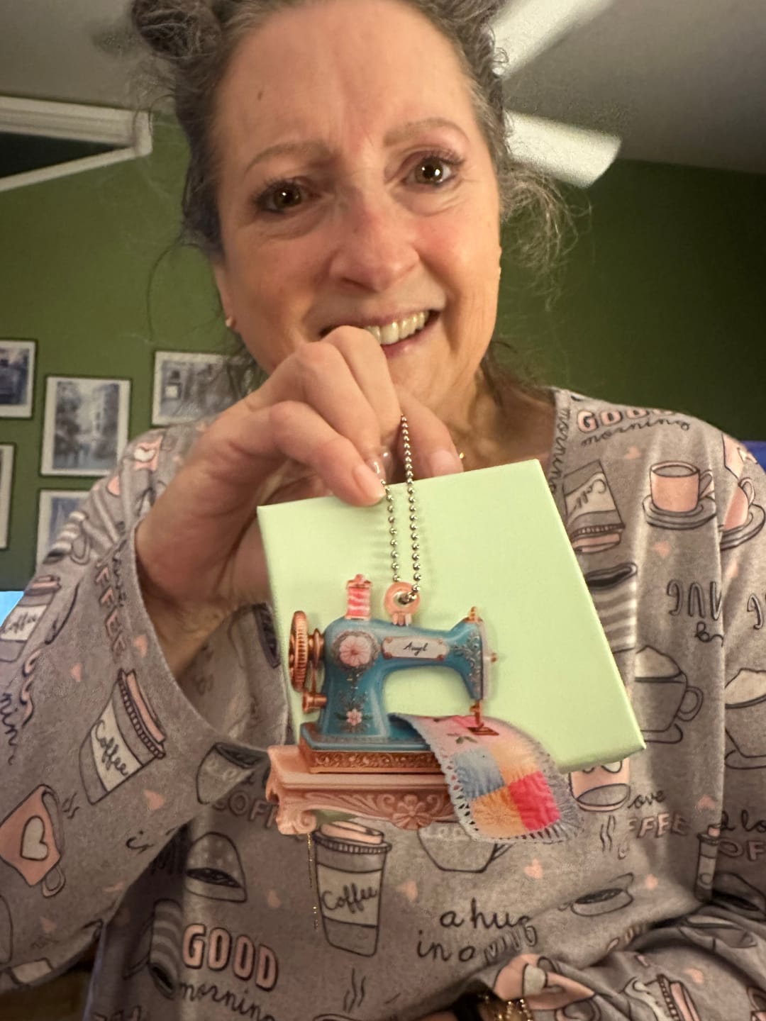 Customer photo review of Sewing Machine Quilter Personalized Christmas Acrylic Ornament - Seamstress Gift