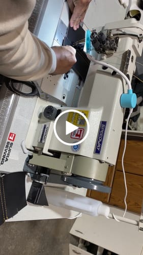 Customer video review of SPEEDWAY® SW-4420N Double Needle Heavy Duty Unison Feed Walking Foot Sewing Machine Assembled with Table and Stand Included