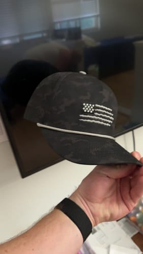 Customer photo review of USA Hat Black Camo