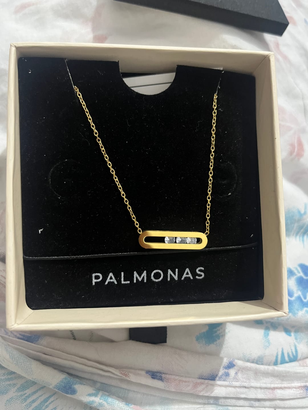 Customer photo review of Stones Bar Necklace