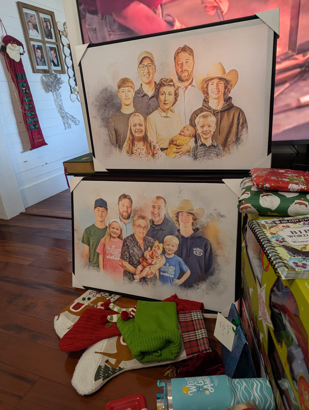 Customer photo review of Add Deceased Loved One to Photo | Custom Framed Canvas Paintings with Deceased Loved Ones