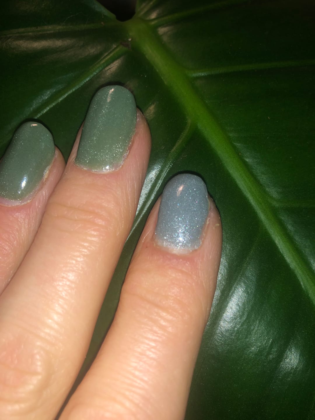 Customer photo review of Warm Olive Dipping Powder