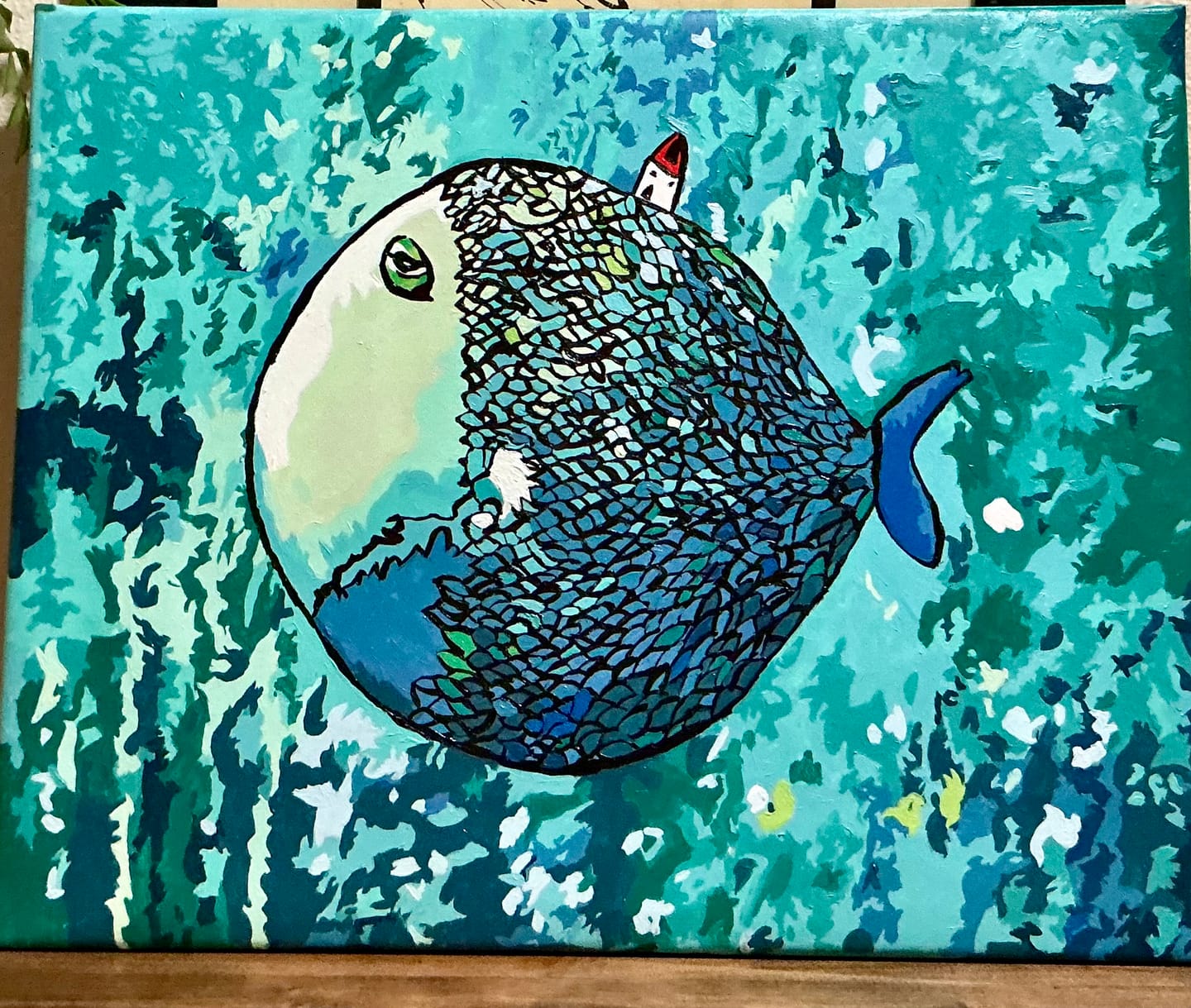 Customer photo review of Puffer Fish | Paint by Numbers
