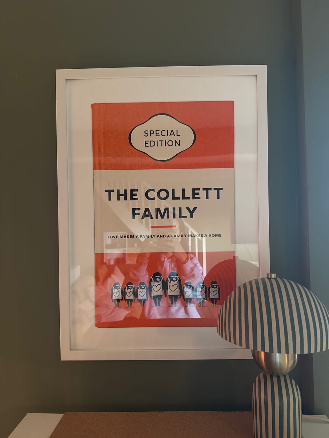 Customer photo review of Personalised Book Cover Art Print (Classic Family Edition)