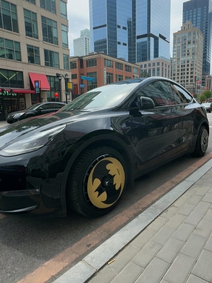 Customer photo review of EVAAM® Stylish Fully Wrapped Wheel Hubcap For Tesla Model 3/Y (4 PCS)
