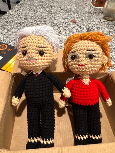 Customer photo review of Dolly® Personalized Couple Crochet Dolls