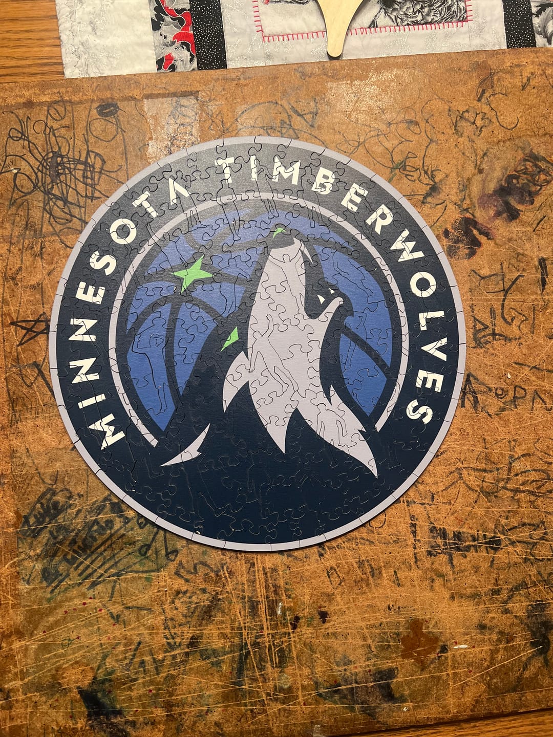 Customer photo review of Minnesota Timberwolves™ - Wooden Puzzle