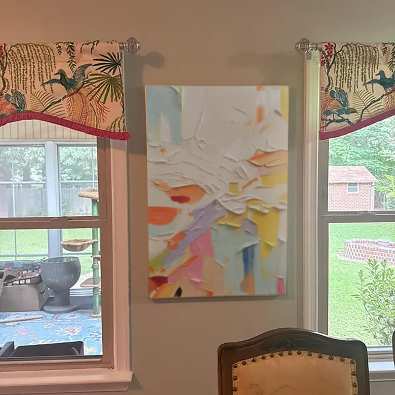 Customer photo review of Colorful Abstract Textured Painting Canvas #AT007