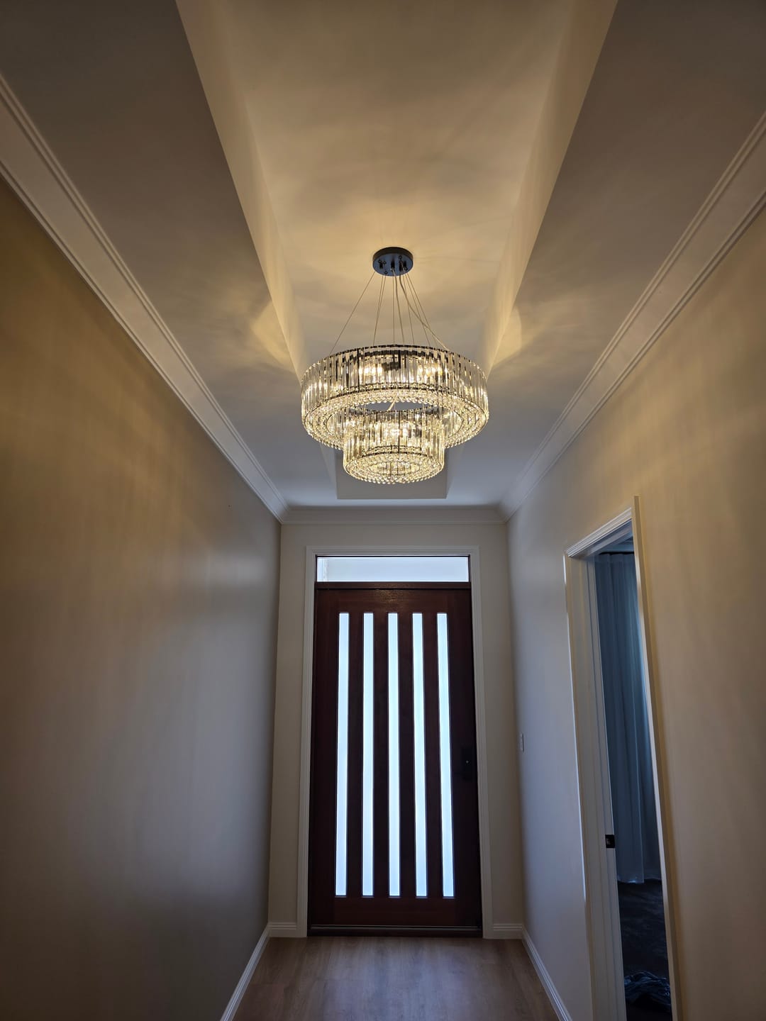 Customer photo review of Glam Luxury 12-Light Crystal Accents Tiered Round Drum Chandelier