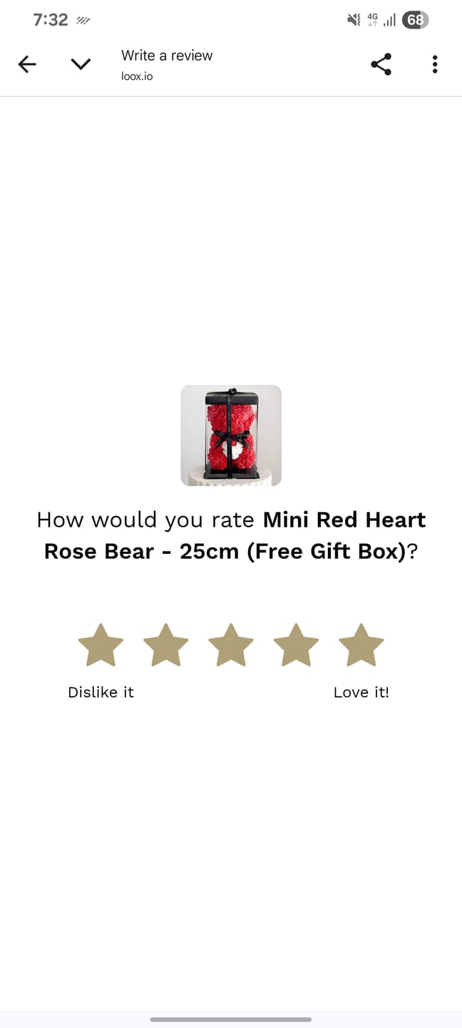 Customer photo review of Mini Red Heart Rose Bear - 25cm (Free Gift Box)