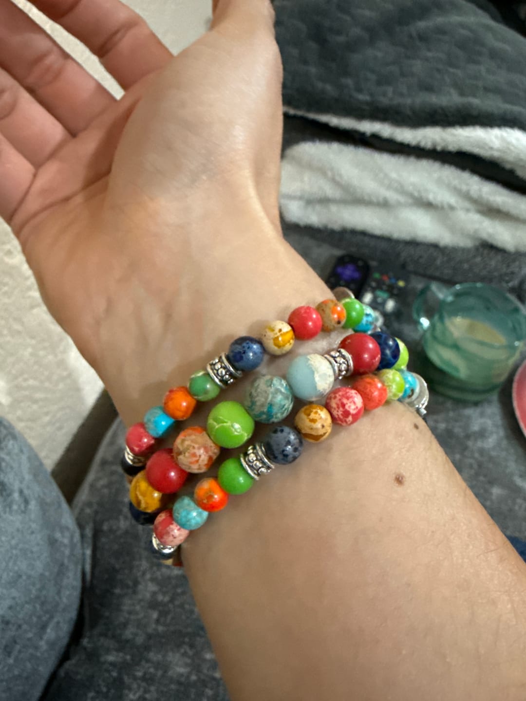 Customer photo review of Vibrant Chakra Stretch Apple Watch Strap