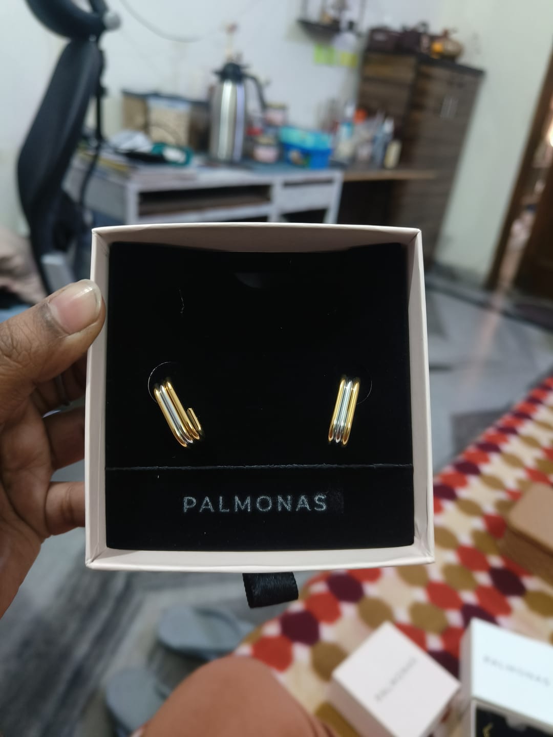 Customer photo review of Double Helix Earrings