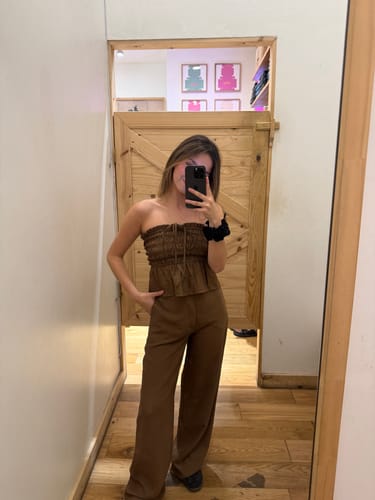 Customer photo review of Top Strapless Lino Brown