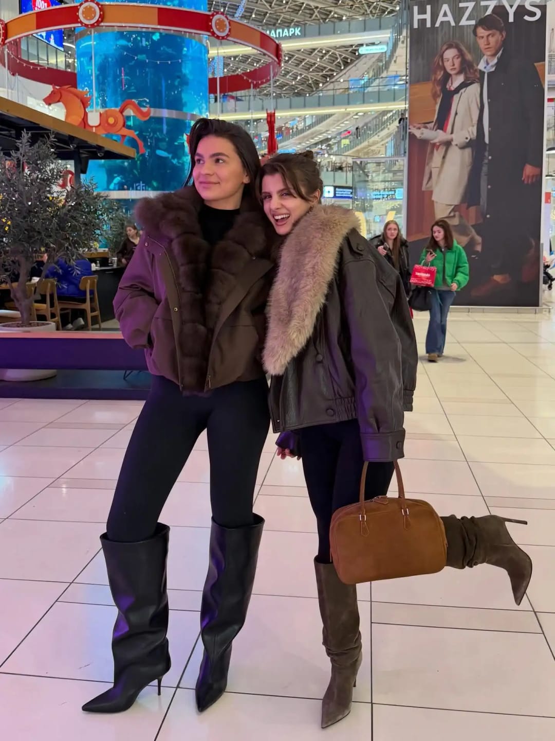 Customer photo review of Merriame Faux Leather Jacket with Detachable Fur Collar