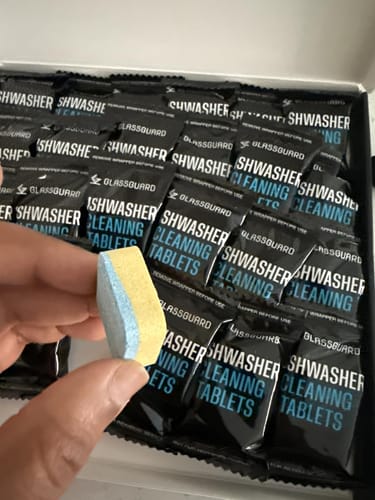 Customer photo review of GLASSGUARD® Dishwasher Cleaning Tablets