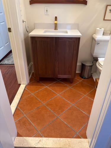 Customer photo review of Bridgeport SLIM 30" American Black Walnut Bathroom Vanity