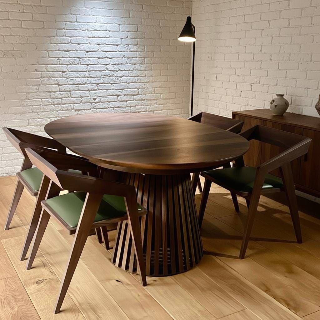 Customer photo review of Vivien Extendable Round Dining Table in Darker Walnut