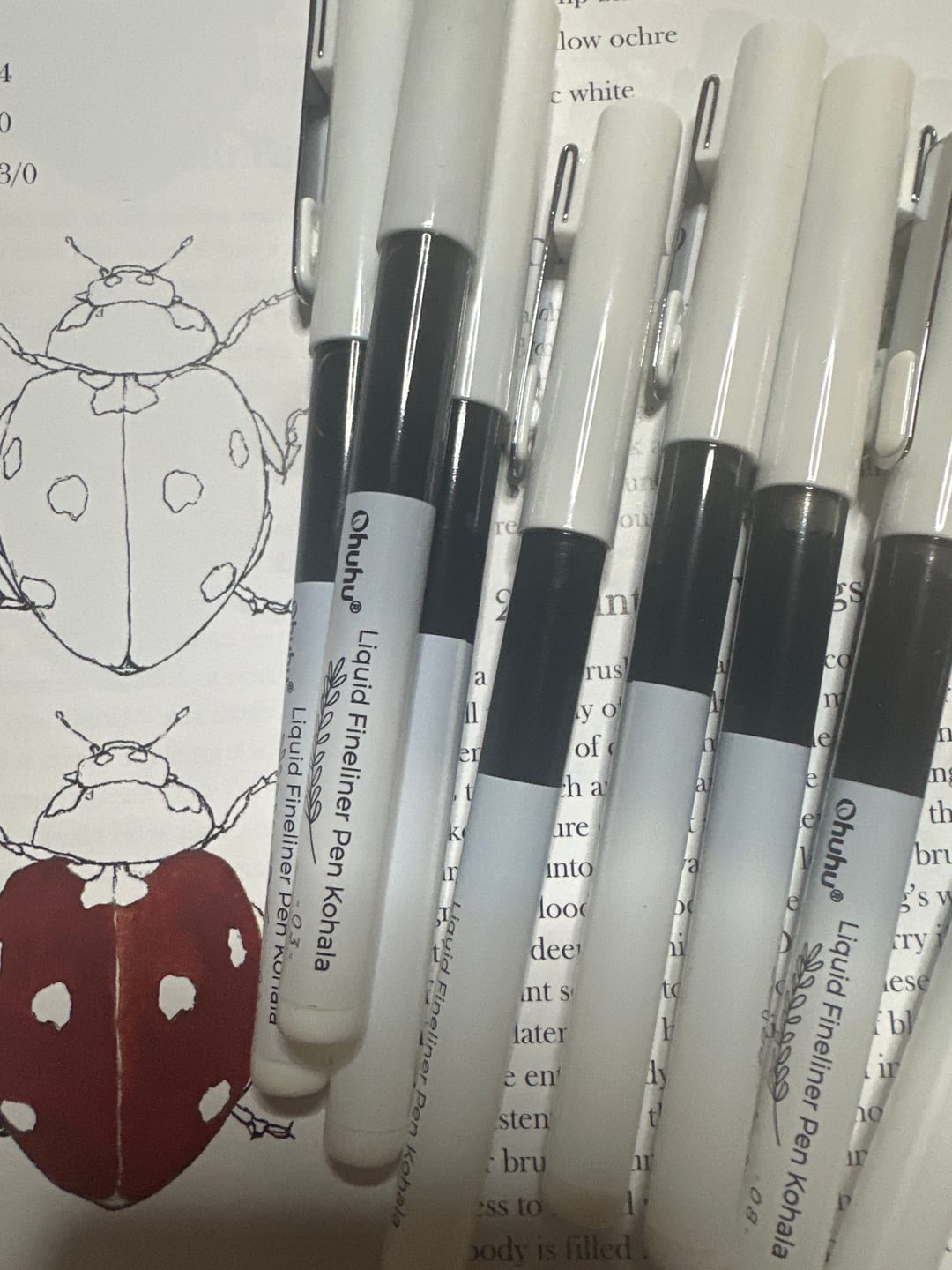 Customer photo review of Ohuhu Kohala Liquid Fineliner Drawing Pens,9 Pack