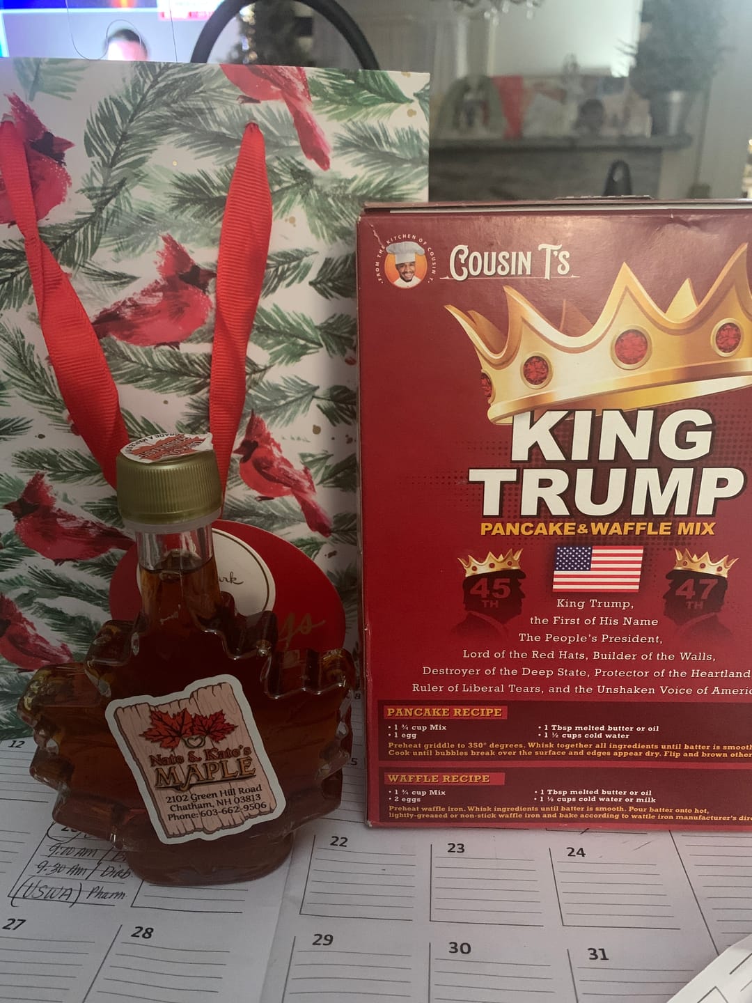 Customer photo review of Cousin T's Gourmet King Trump Pancake & Waffle Mix