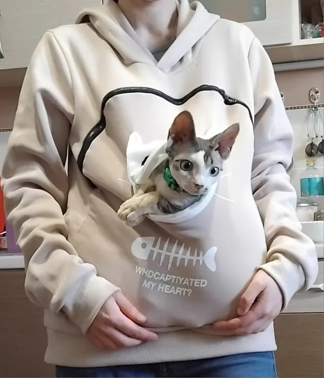Customer photo review of Pawsome Cat Pocket Hoodie