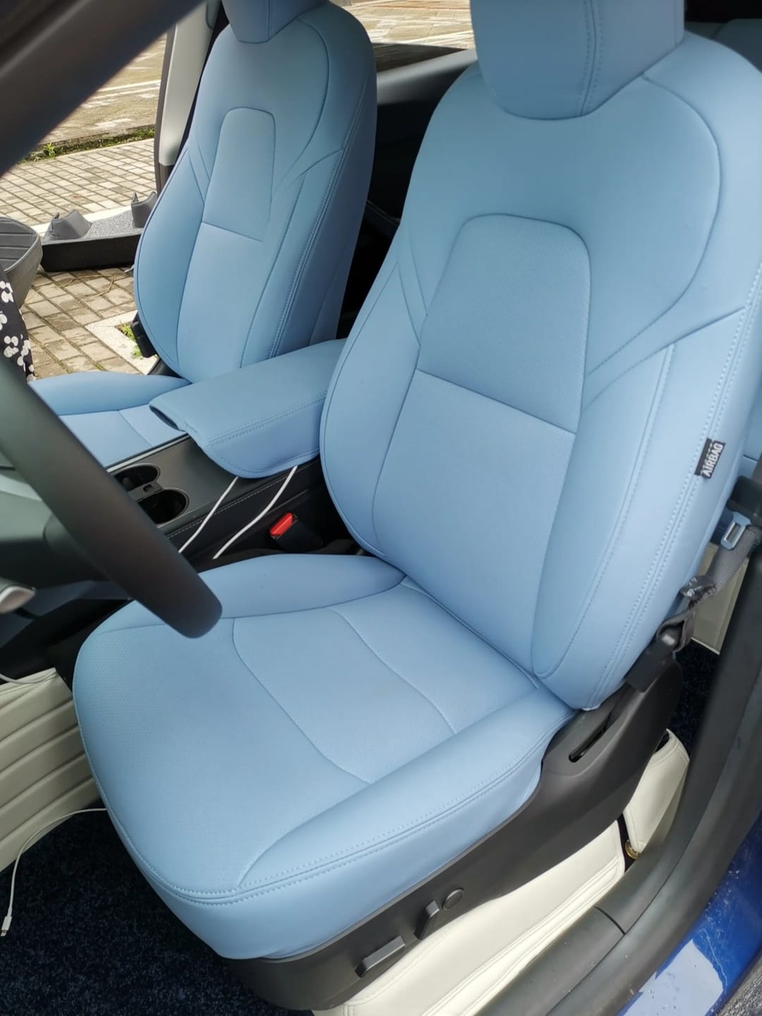 Customer photo review of Nappa Vegan Leather Full Seat Covers for Tesla Model 3/Y/S/X