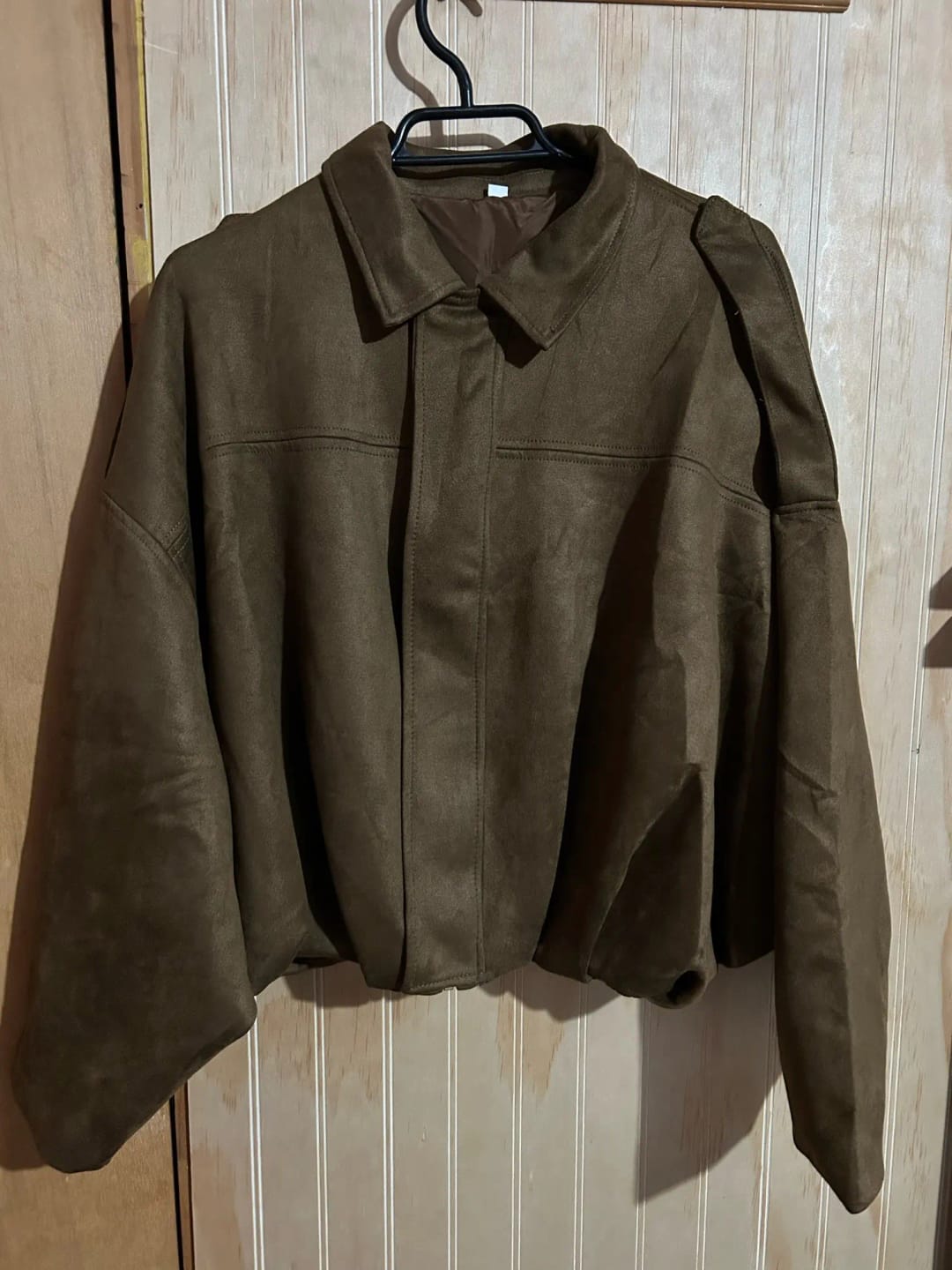 Customer photo review of Zelda Suede Bomber Jacket