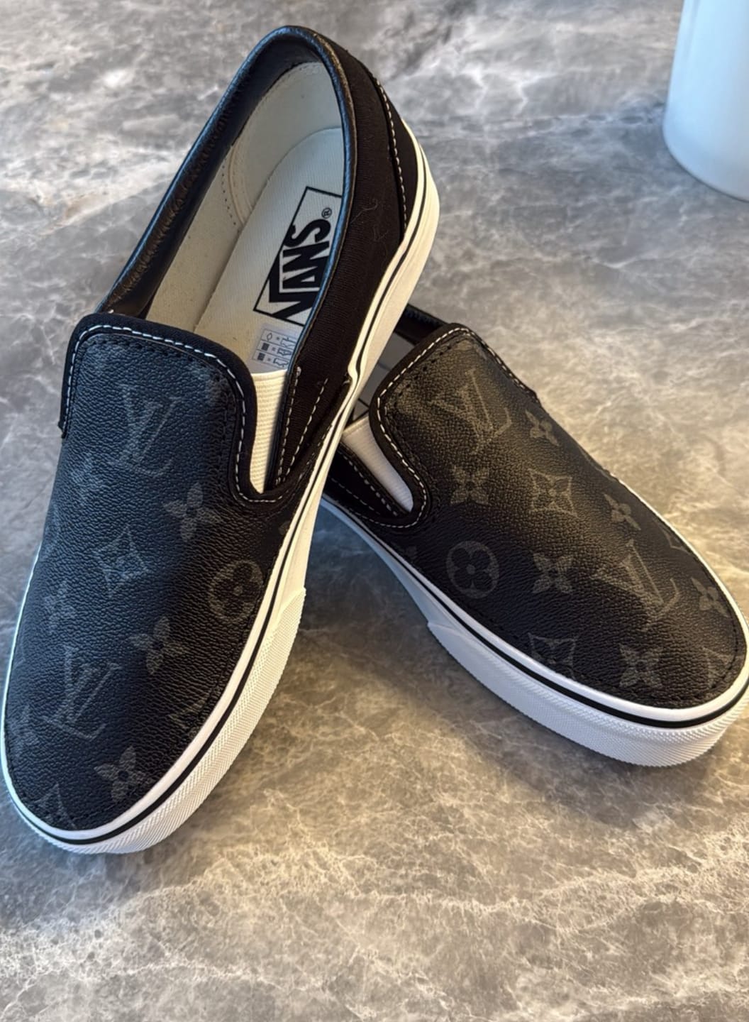 Customer photo review of Black Monogram Slip On