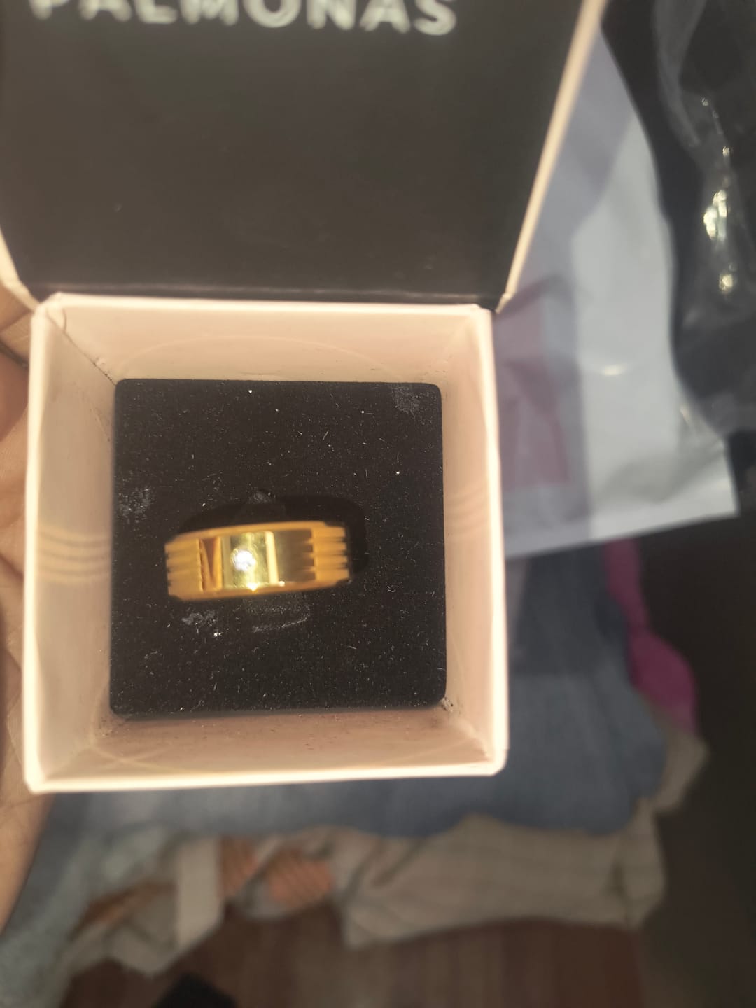 Customer photo review of Shiny Diamond Gold Ring