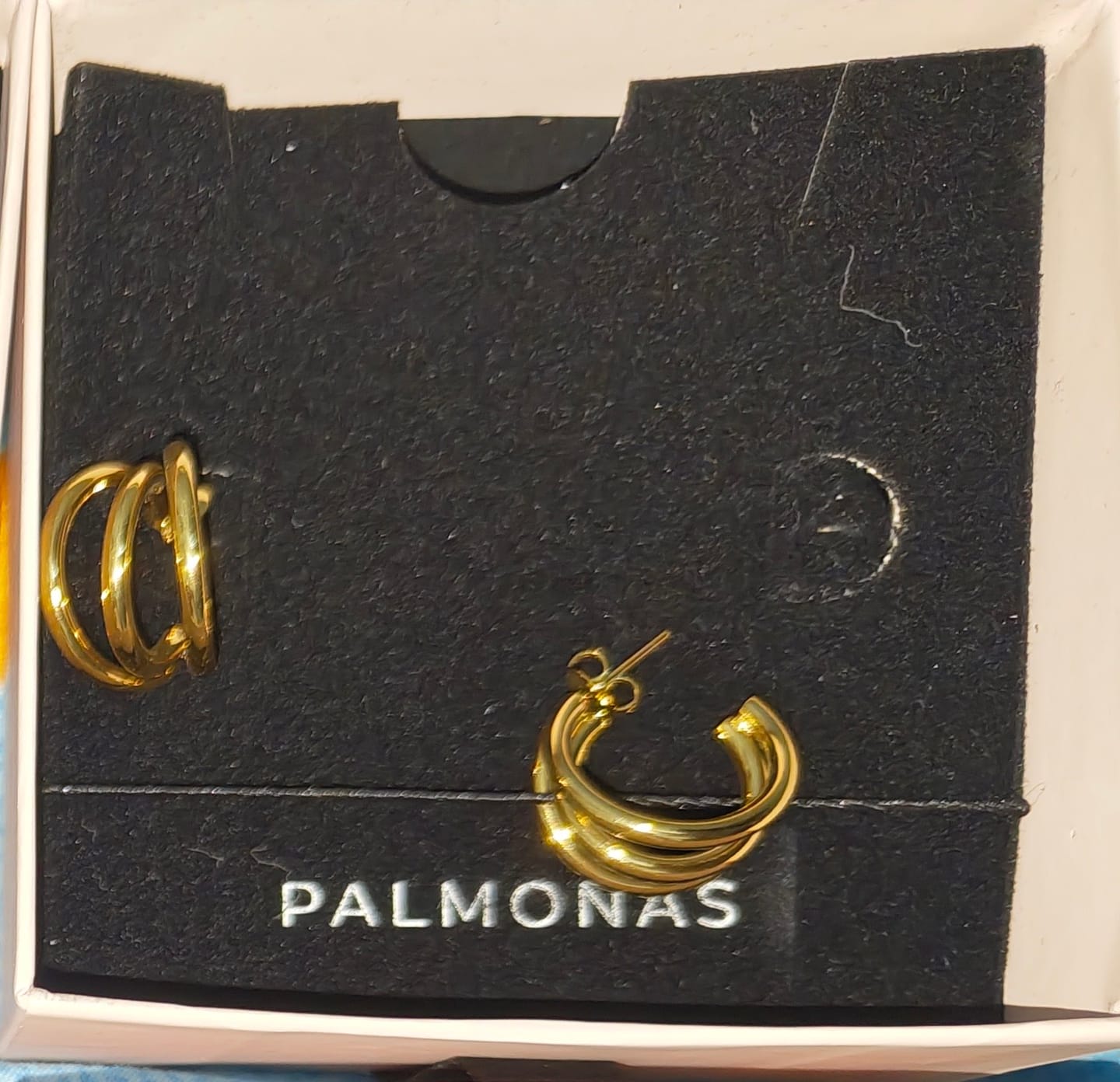Customer photo review of Triple Circle Hoop Earrings