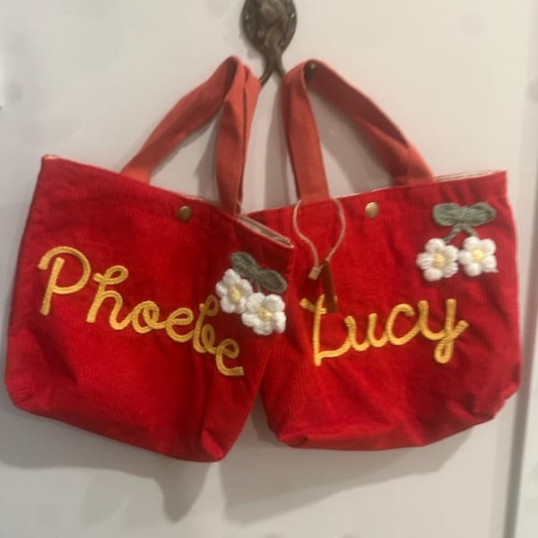 Customer photo review of Personalized Name Tote Handbag, Children's Gift, Christmas Gift