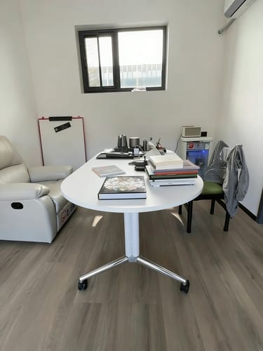 Customer photo review of Folding Conference Table with Oval Top and Aluminum Legs for Offices