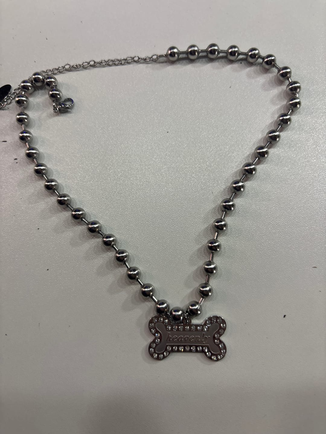 Customer photo review of Heavenly Bone Ballchain Necklace