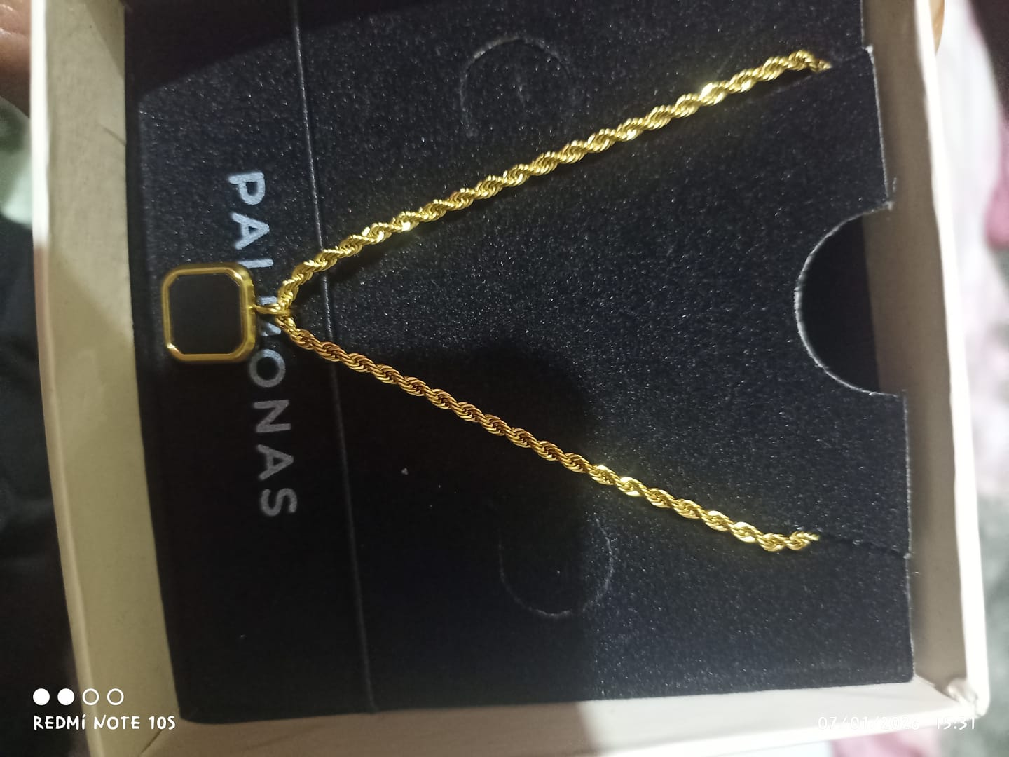 Customer photo review of Black Enamel Necklace