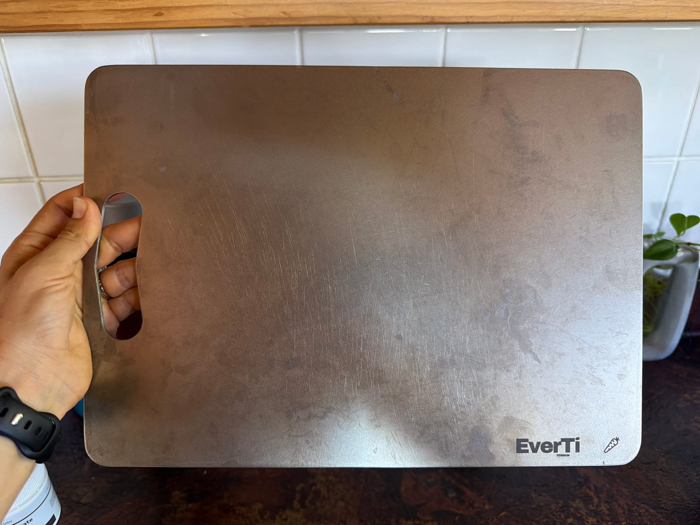 Customer photo review of Titanium Cutting Board