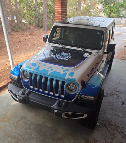 Customer photo review of Sport/Sahara/Overland/Willys Hood Graphic - Topography (Black Background)