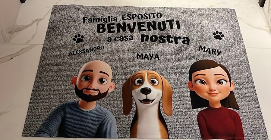 Customer photo review of Casa nostra - Zerbino personalizzato