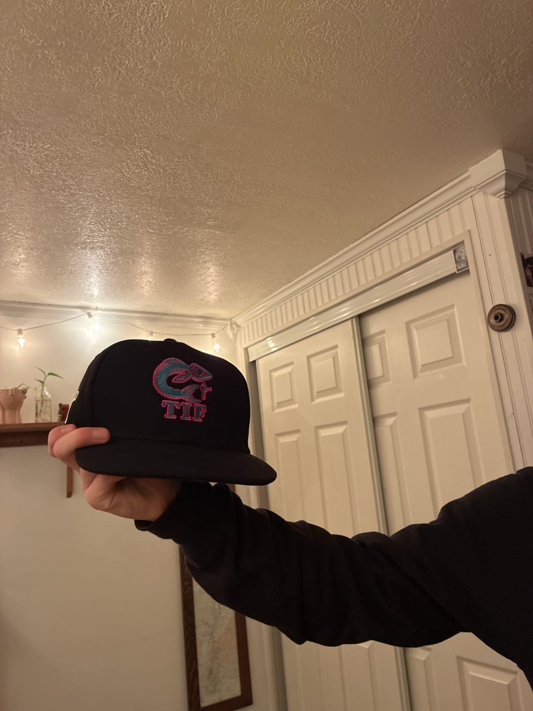 Customer photo review of Custom Black 3D Puff Embroidery Flat Embroidery Casual Sport Baseball Cap