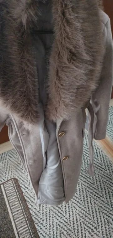 Customer photo review of Kirsty Faux Fur Collar Maxi Coat