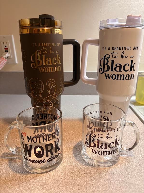 Customer photo review of Brown Sugar (4th Anniversary) 40oz Insulated Tumbler – "It's a Beautiful Day to be a Black Woman"