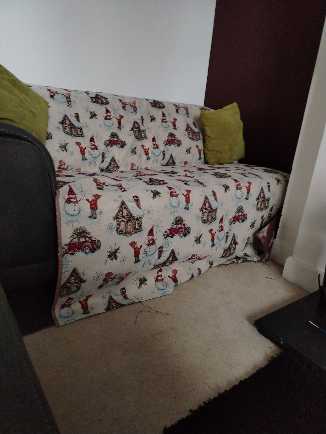 Customer photo review of Snowman Fun Lurex Tapestry Fabric