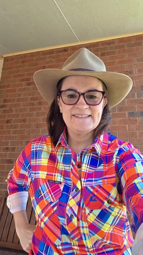 Customer photo review of Checkmate Women's Half Button Workshirt