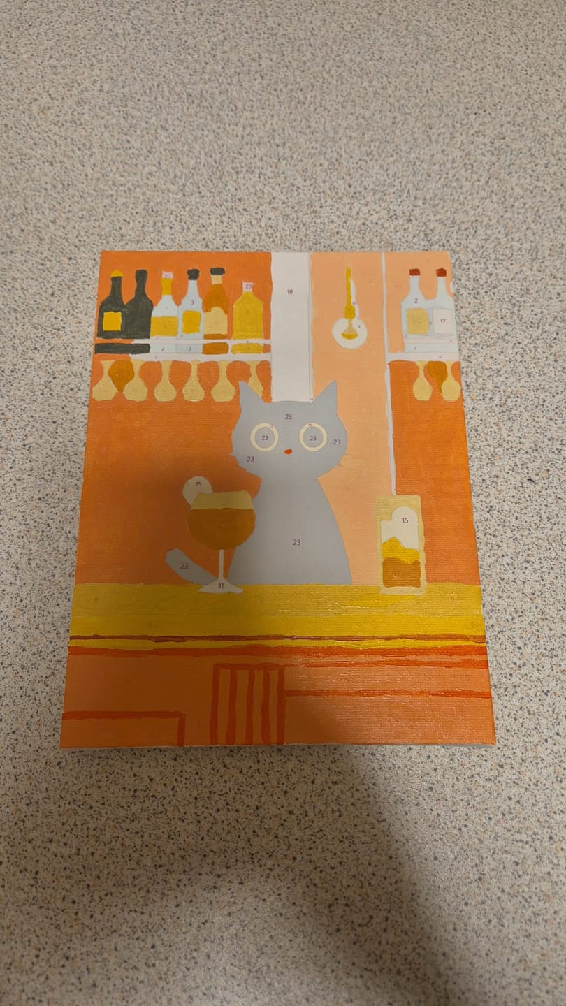 Customer photo review of 6 Mini Paintings - The Black Cat Set