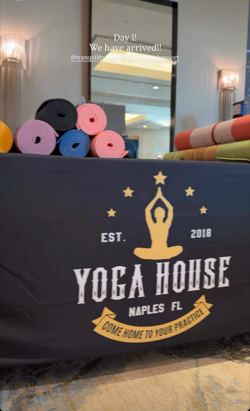 Customer photo review of Premium Stretch Table Cover (Full-Color Dye Sublimation, Full Bleed)