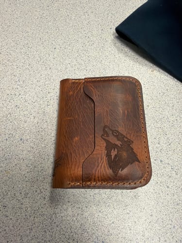 Customer photo review of The Georgetown Minimalist Wallet in Walnut Brown