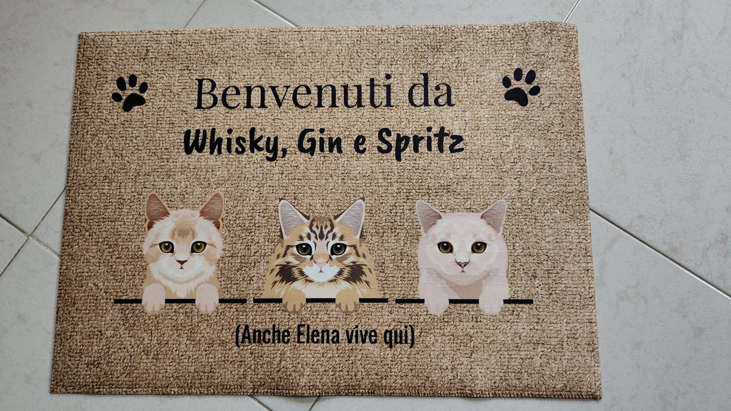 Customer photo review of Benvenuti da – Zerbino personalizzato