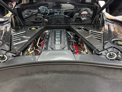 Customer photo review of 2024-Up Corvette C8 E-Ray Coupe | Factory Style Dry CARBON FIBER Engine Bay Panel